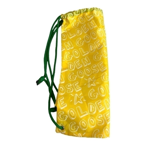 Unisex BACKPACK GOLDEN GOOSE Drawstring Bag Yellow White Green Nylon Backpack - Picture 3 of 3